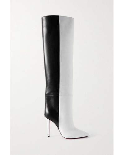 Christian Louboutin Astrilarge Botta 100 Two-tone Leather Over-the-knee Boots - Black
