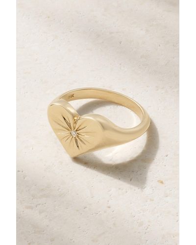 Marlo Laz Love Token 14-karat Gold Diamond Signet Ring - Natural