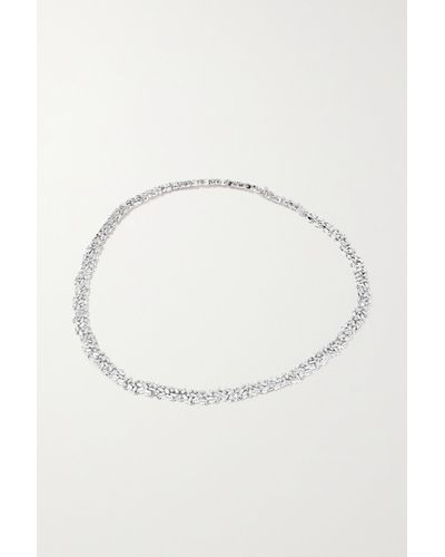 Suzanne Kalan 18-karat White Gold Diamond Necklace - Natural