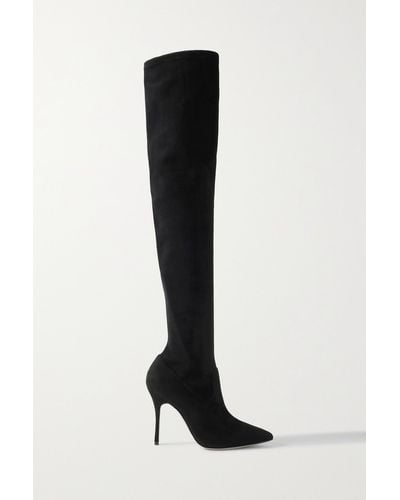 Manolo Blahnik Pascalarehi 105 Overknees Aus Veloursleder - Schwarz