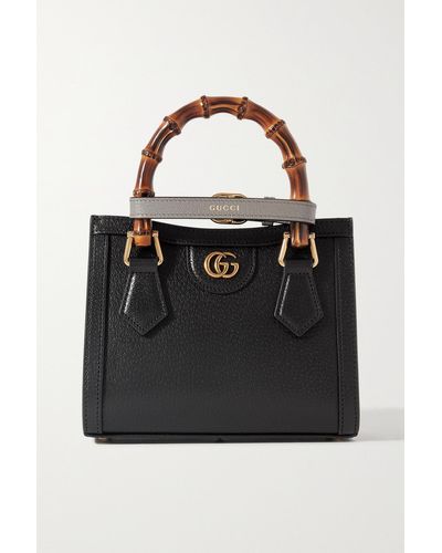 Gucci Diana Mini Textured-leather Tote - Black