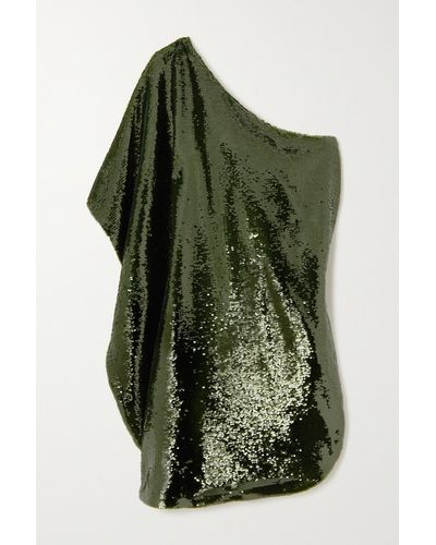 Frankie Shop Mini-robe Asymétrique En Tulle À Sequins Gloria - Vert