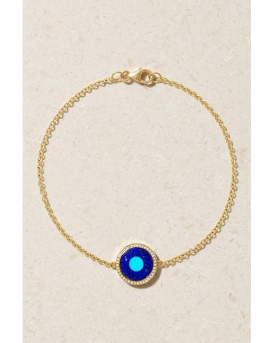 Jennifer Meyer Mini Evil Eye Armband Aus 18 Karat Gold Mit Mehreren Steinen - Blau