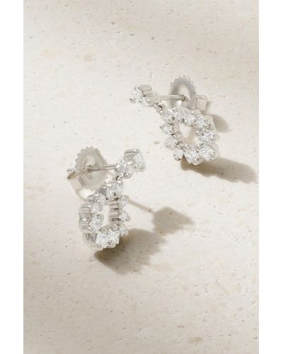 Suzanne Kalan 18-karat White Gold Diamond Earrings - Natural