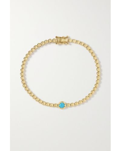 Jennifer Meyer Mini Bezel 18-karat Gold Turquoise Tennis Bracelet - White