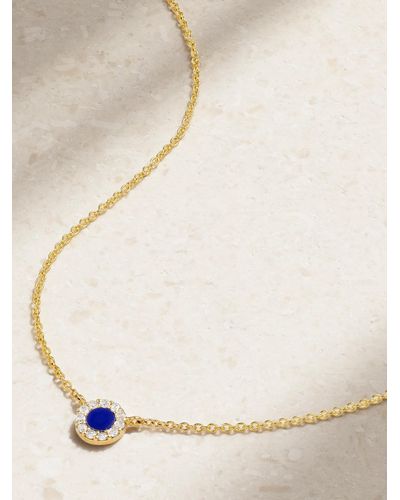 Diane Kordas Evil Eye 18-karat Gold, Lapis Lazuli And Diamond Necklace - White