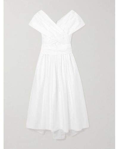 Adam Lippes Wrap-effect Cotton-poplin Midi Dress - White