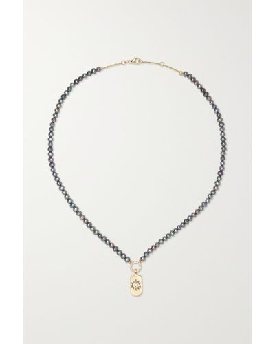 Diane Kordas Evil Eye 18-karat Gold, Pearl And Diamond Necklace - White