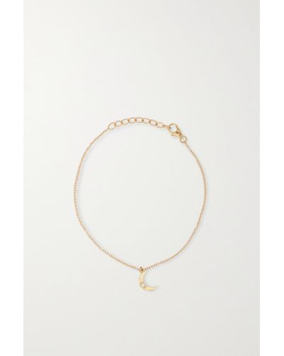 Andrea Fohrman Crescent Moon 14-karat Gold Diamond Bracelet - White