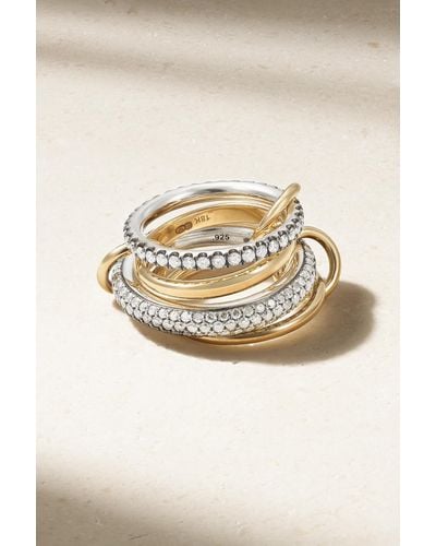 Spinelli Kilcollin Vega Ring Aus 18 Karat Gold Und Rhodiniertem Sterlingsilber Mit Diamanten - Natur