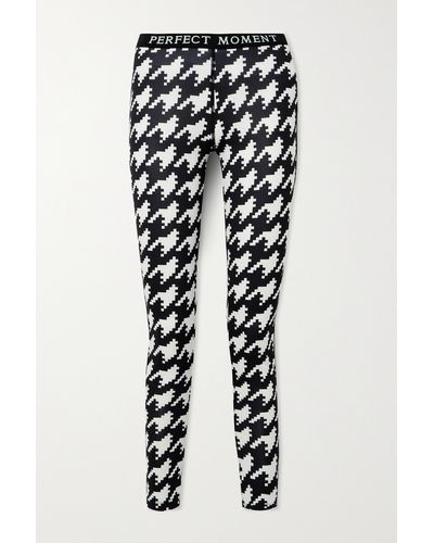 Perfect Moment Thermal Houndstooth Knitted Leggings - Black