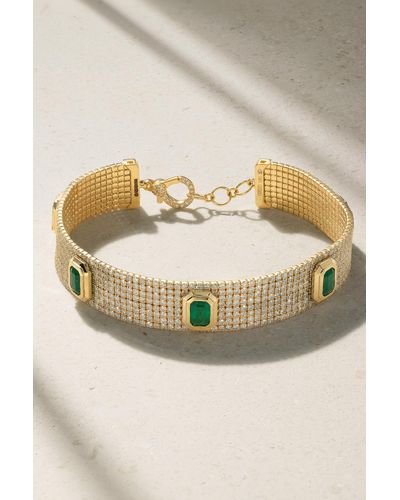 SHAY Elixir Armband Aus 18 Karat Gold Mit Smaragden Und Diamanten - Grau