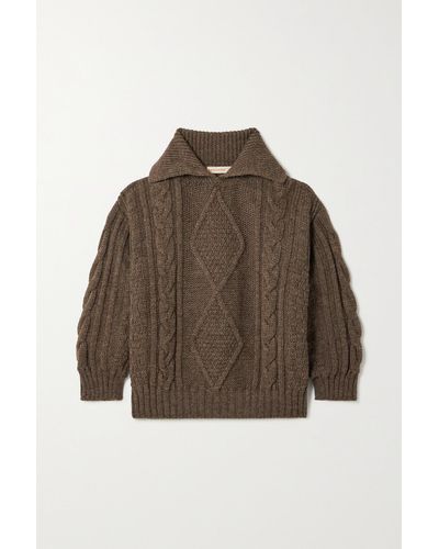&Daughter + Net Sustain Kesh Cable-knit Wool Sweater - Brown