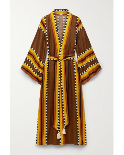 Johanna Ortiz + Net Sustain Karibu Kimono Aus Bedrucktem Leinen - Gelb