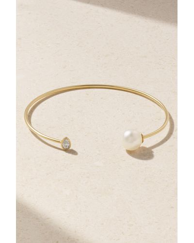 Mizuki Armspange Aus 14 Karat Gold Mit Perle Und Diamant - Natur