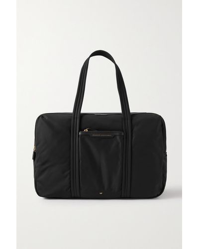Anya Hindmarch + Net Sustain 24 Hour Leather-trimmed Econyl Weekend Bag - Black
