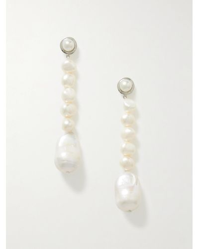 AGMES Emmanuel Recycled Silver Pearl Earrings - White
