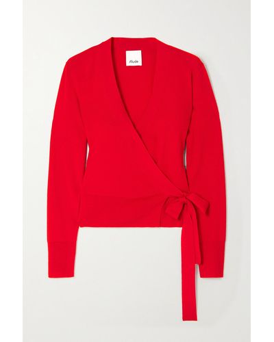 Allude Wickel-cardigan Aus Gerippter Wolle - Rot