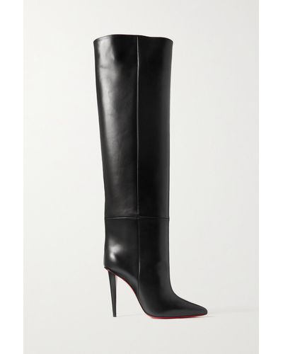 Christian Louboutin Astrilarge Botta 100 Leather Heeled Boots - Black