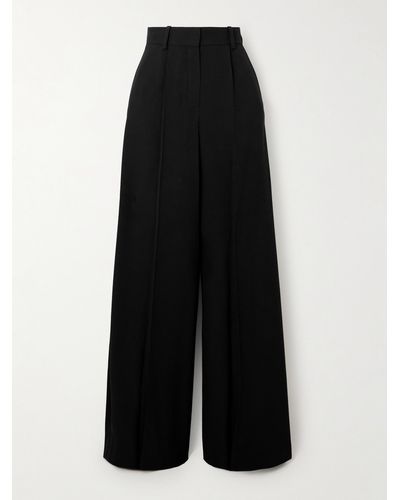 Nina Ricci Pleated Cady Wide-leg Trousers - Black