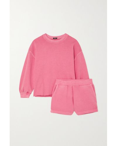 Rails Set Aus Sweatshirt Und Shorts Aus Baumwoll-jersey - Pink