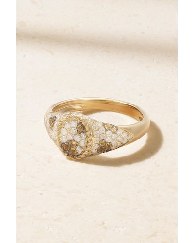 Yvonne Léon Baby Chevalière 9-karat Gold, Diamond And Citrine Signet Ring - Natural