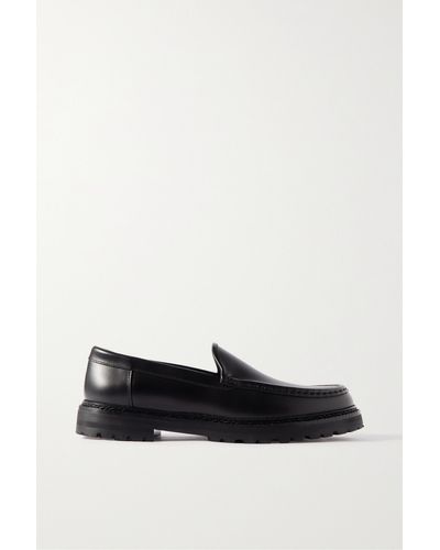 Manolo Blahnik Dineralo Leather Loafers - Black