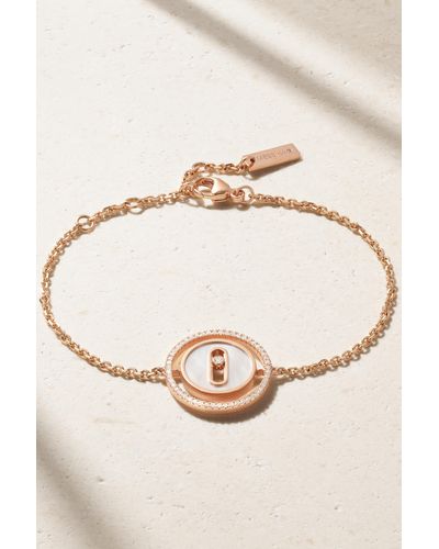 Messika Lucky Move 18-karat Rose Gold, Mother-of-pearl And Diamond Bracelet - Natural