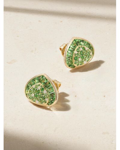 Marina B Dora 18-karat Gold, Tsavorite And Diamond Earrings - Green