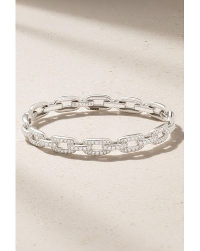 David Yurman Stax 18-karat White Gold Diamond Bracelet - Natural