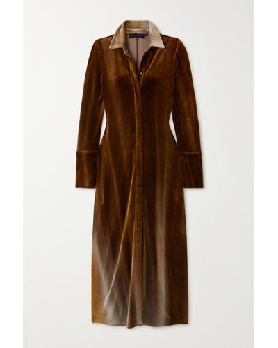 Proenza Schouler Ombré Cotton-blend Velvet Shirt Dress - Brown
