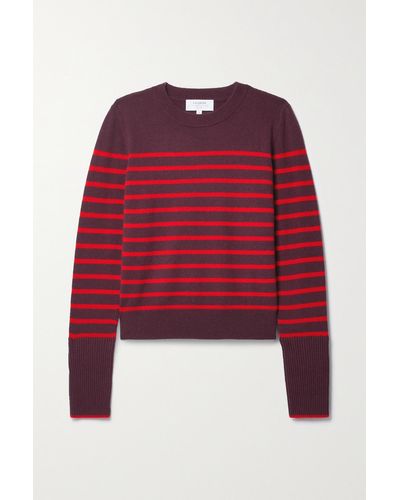 La Ligne Lean Lines Striped Cashmere Sweater - Red