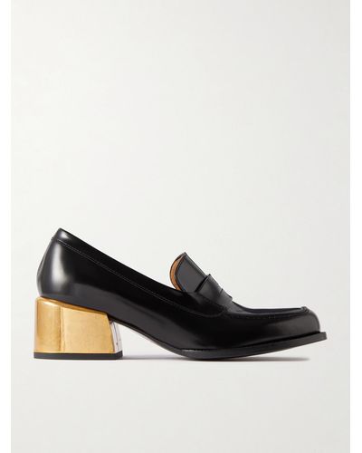 Dries Van Noten Embellished Leather Loafers - Black