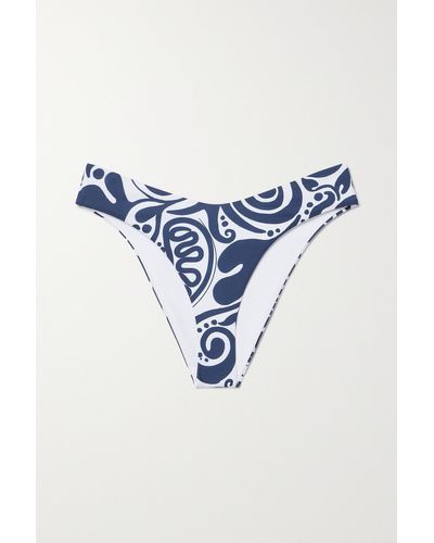 Mara Hoffman + Net Sustain Cece Bikini-höschen Aus Einem Bedruckten Material Mit Recycelten Fasern - Blau