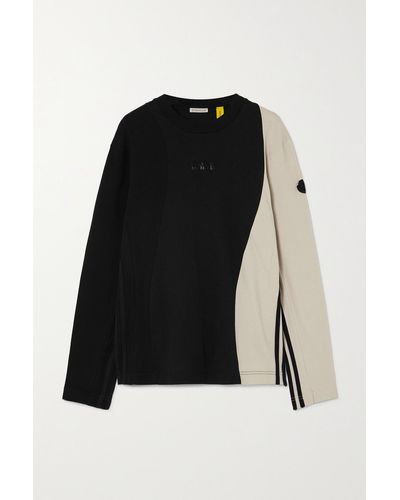 Moncler Genius + Adidas Originals Striped Two-tone Cotton-jersey Top - Black