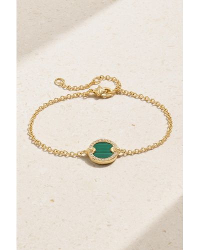 David Yurman Elements Centre Station 18-karat Gold, Malachite And Diamond Bracelet - Natural