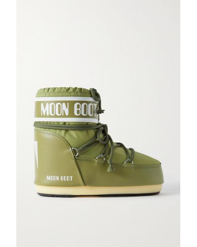 Moon Boot Icon Low Lace-up Shell Boots - Green