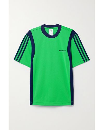 adidas Originals + Wales Bonner T-shirt Aus Recyceltem Strukturiertem Jersey Mit Streifen - Grün