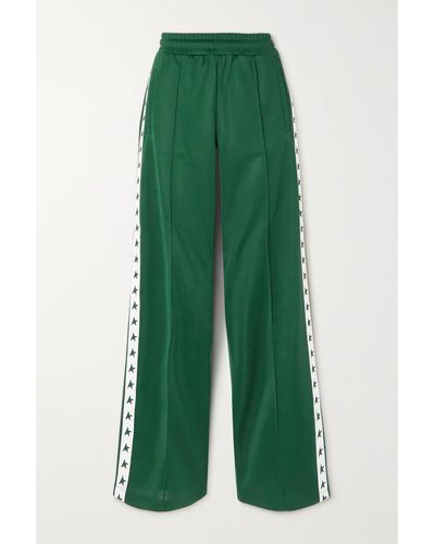 Golden Goose Striped Jersey Wide-leg Track Trousers - Green