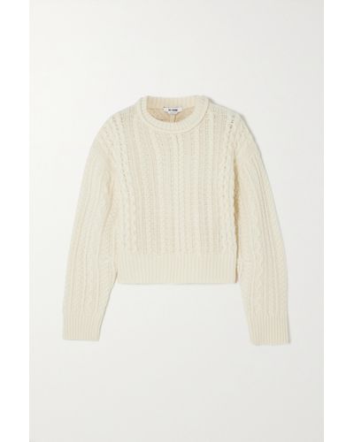 RE/DONE Cable-knit Wool Jumper - Natural