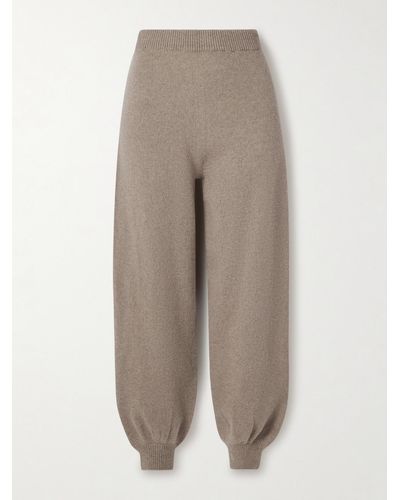 Baserange Recycled-cashmere And Wool-blend Track Pants - Natural
