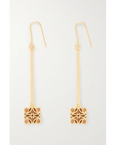 Loewe Anagram Gold-plated Earrings - White