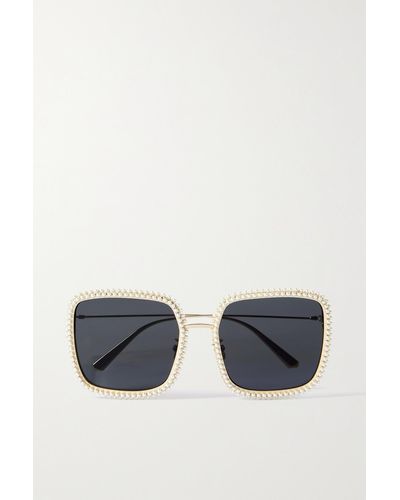 Dior Missdior S2u Goldfarbene Oversized-sonnenbrille Mit Eckigem Rahmen Und Verzierungen - Blau