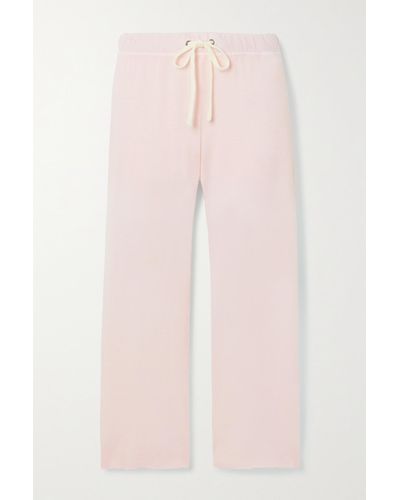 James Perse Cropped Supima Cotton-terry Track Pants - Pink