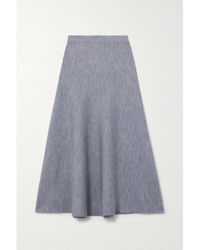 Gabriela Hearst Freddie Wool, Cashmere And Silk-blend Midi Skirt - Grey