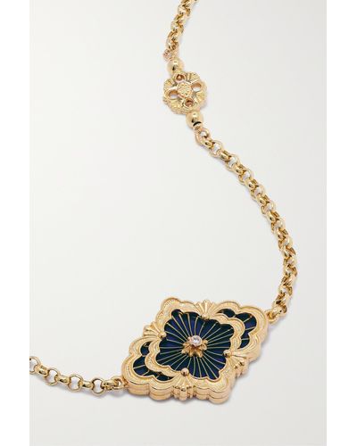 Buccellati Opera 18-karat Gold, Enamel And Diamond Necklace - Metallic