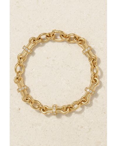 David Webb Barbell 18-karat Gold Diamond Bracelet - Natural