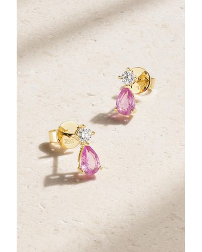 Anita Ko 18-karat Gold Sapphire And Diamond Earrings - Pink