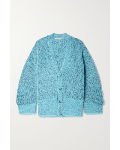 Stella McCartney + Net Sustain Cardigan Aus Gebürstetem Strick - Blau