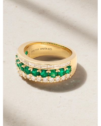 Anita Ko 18-karat Gold, Emerald And Diamond Ring - Blue